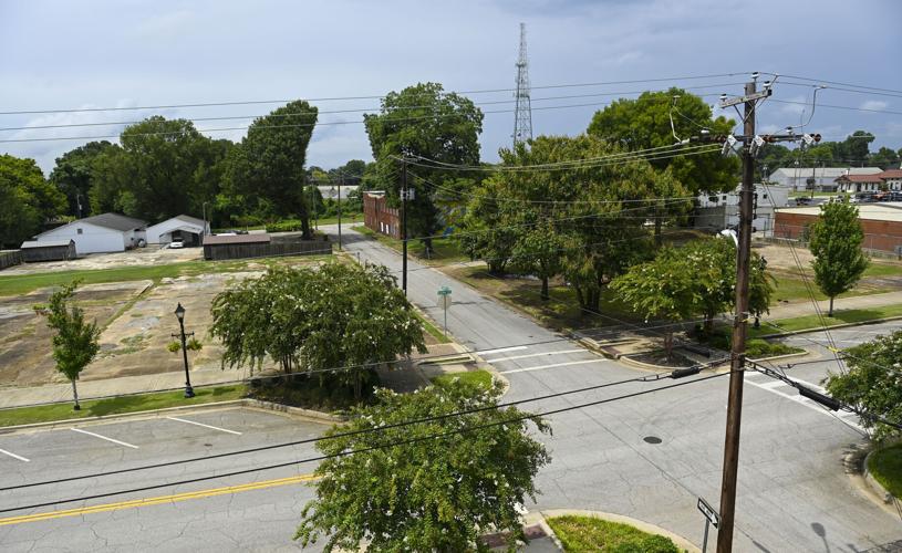 View looking over planned area for Bank Street Apartments