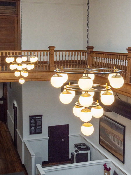 814 Bank Street interior chandeliers